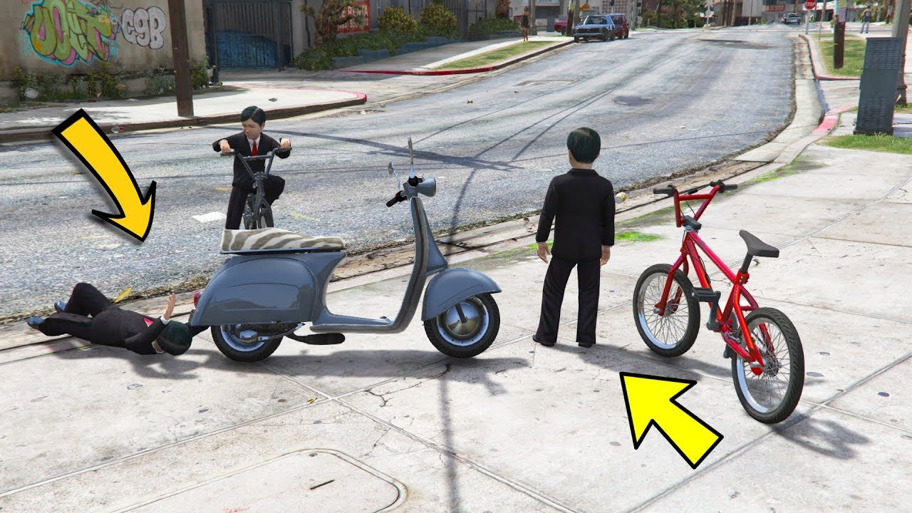 الطفل راح للبحر مع اصحابه ويلعبون بدراجات ضحك #34 || GTA V