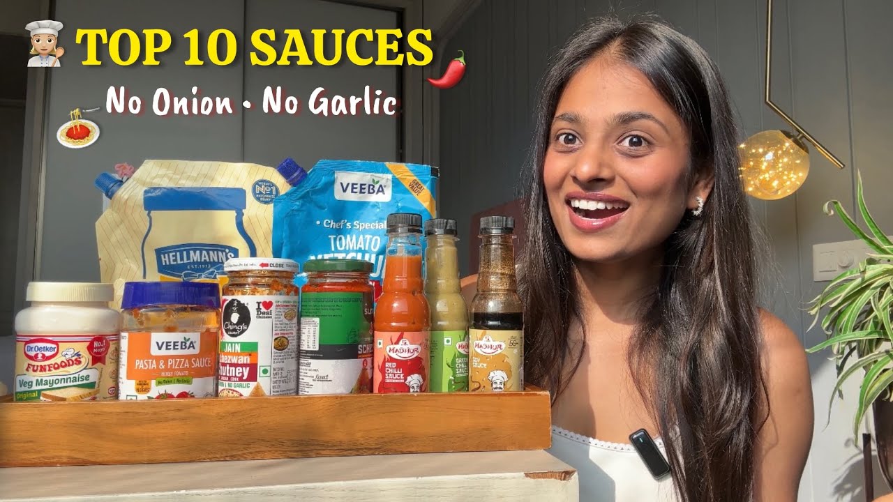 Our *TOP 10* Most Used No Onion - No Garlic Sauces😍🌶️ MUST WATCH| #jainfood #noonionnogarlic 