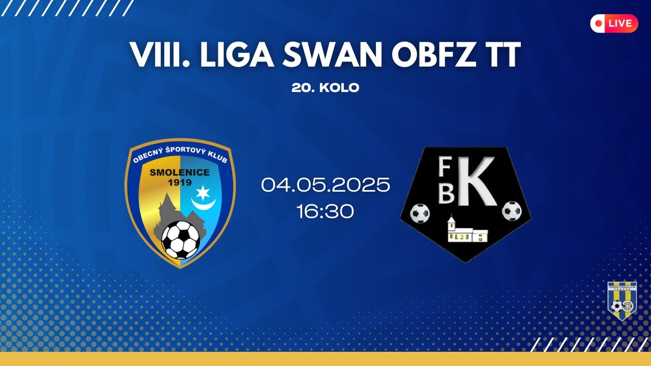 MUŽI VIII. LIGA OBFZ TT : O&Scaron;K Smolenice Vs. FK Biely Kostol
