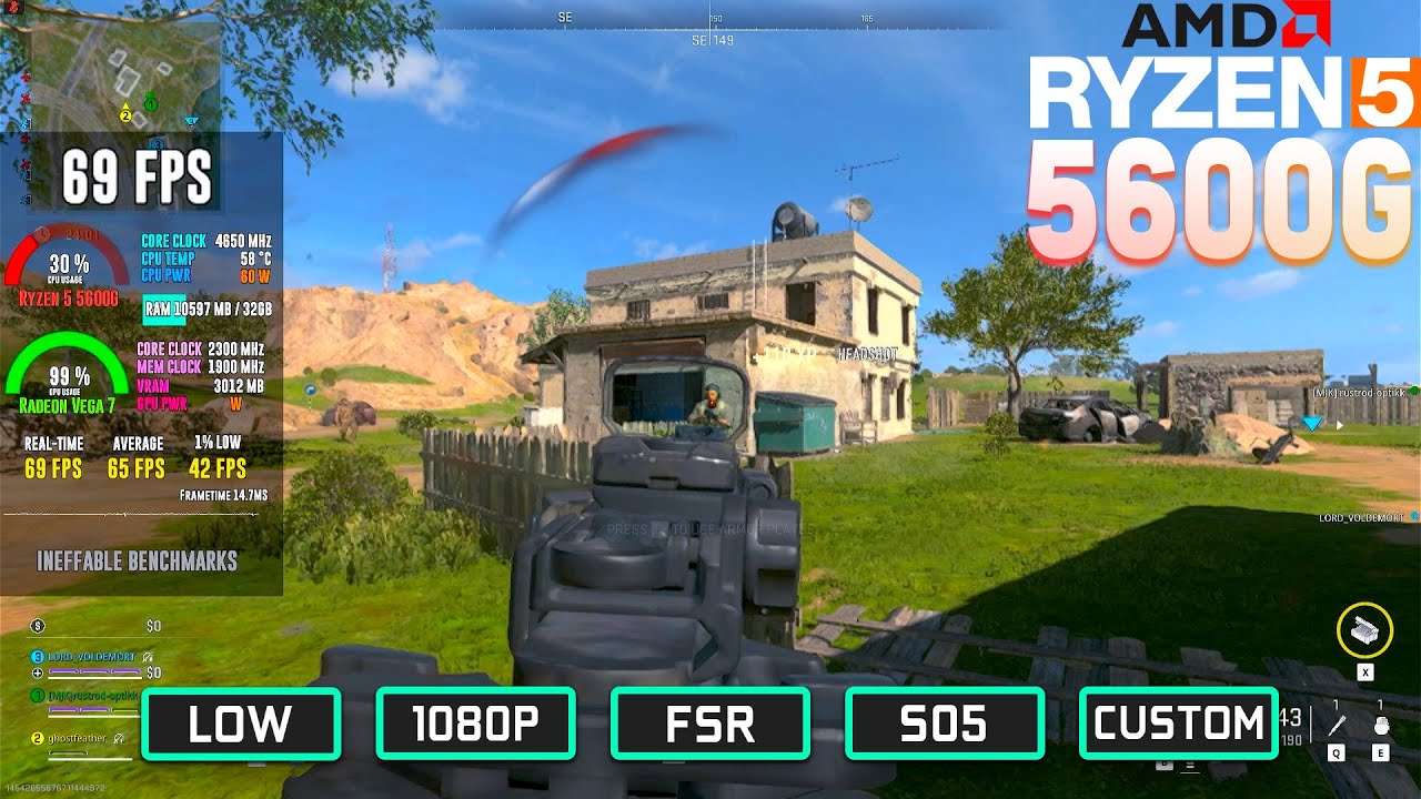 Ryzen 5 5600G Vega 7: COD Warzone 2 Season 5 - Gaming Performance Test