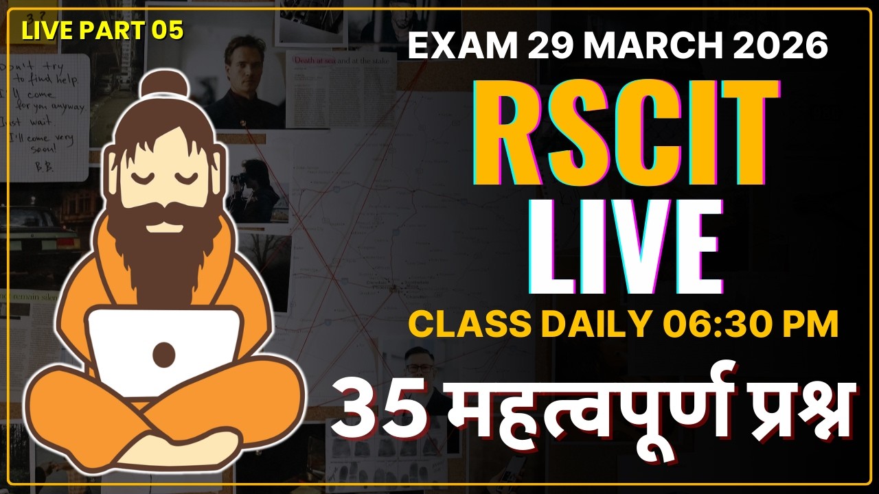 RSCIT Exam Important Questions 2026 RSCIT Live Class 05 RSCIT Computer Course RSCIT Exam 29 March 26