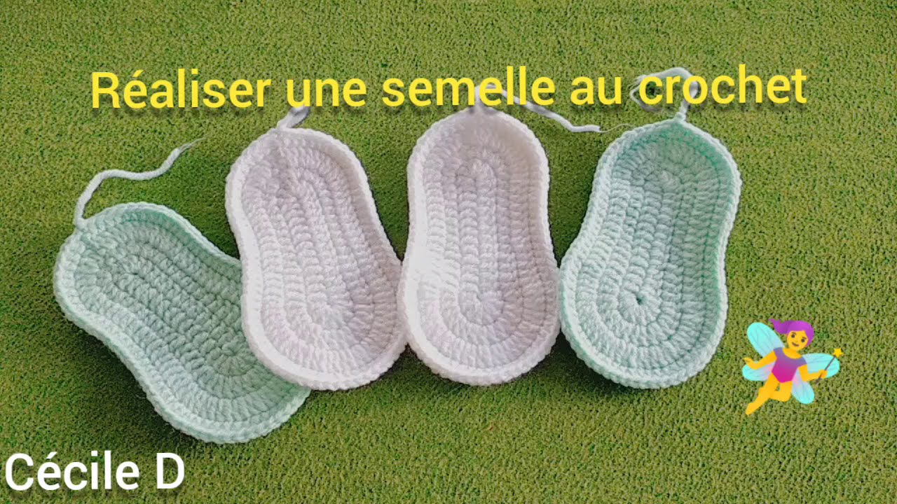 semelles faciles au crochet pour chaussons de bébé