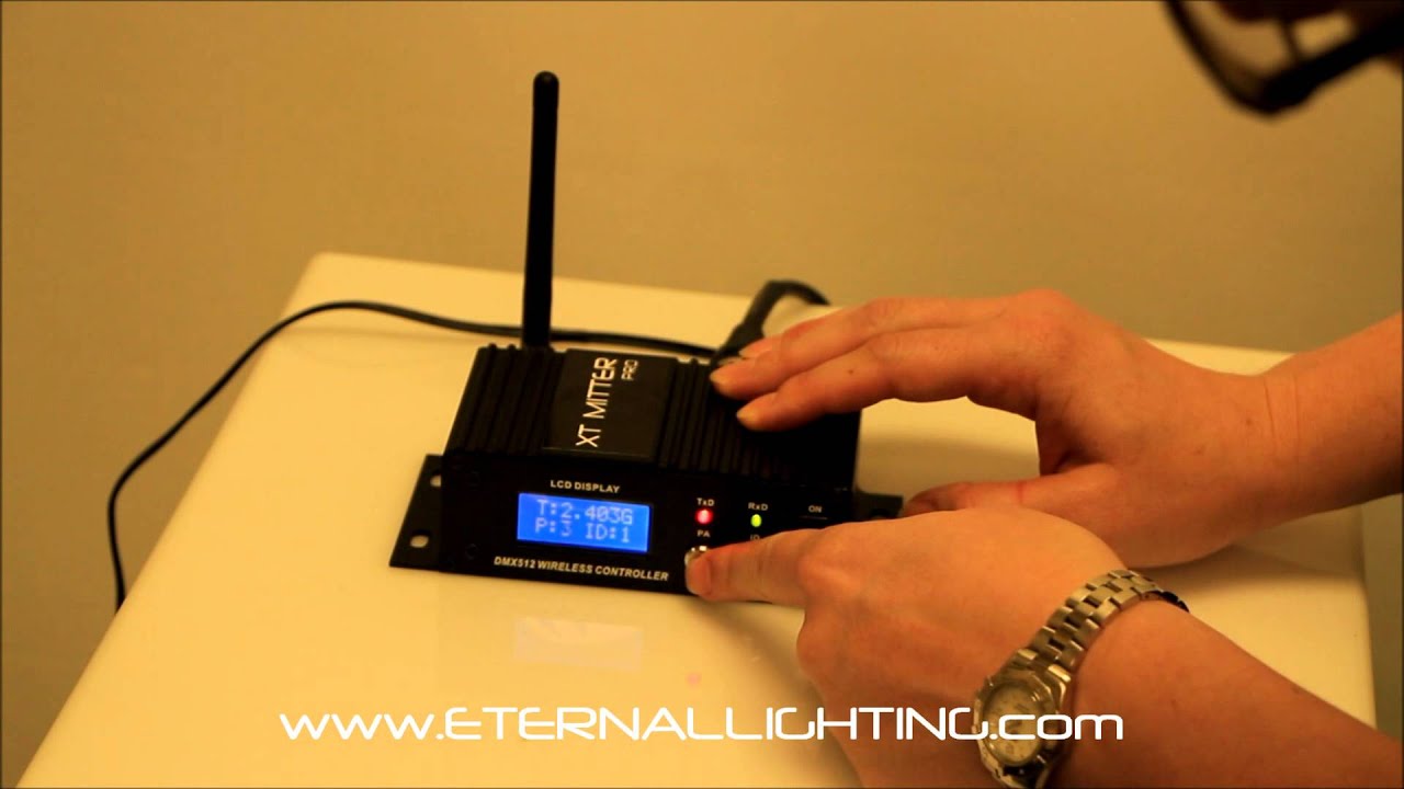 XT-Mitter Pro Wireless DMX Transmitter set up and use with Eternal Lighting Products