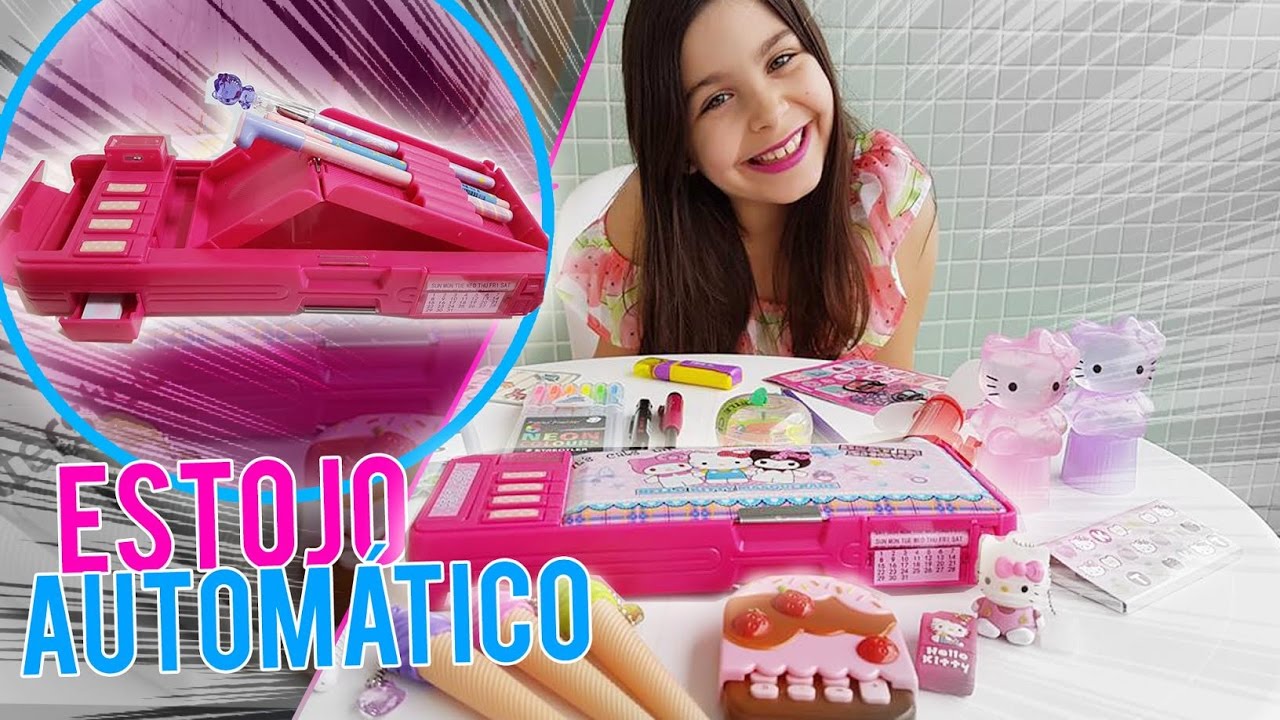 ESTOJO ESCOLAR AUTOMÁTICO + COMPRINHAS DE PAPELARIA