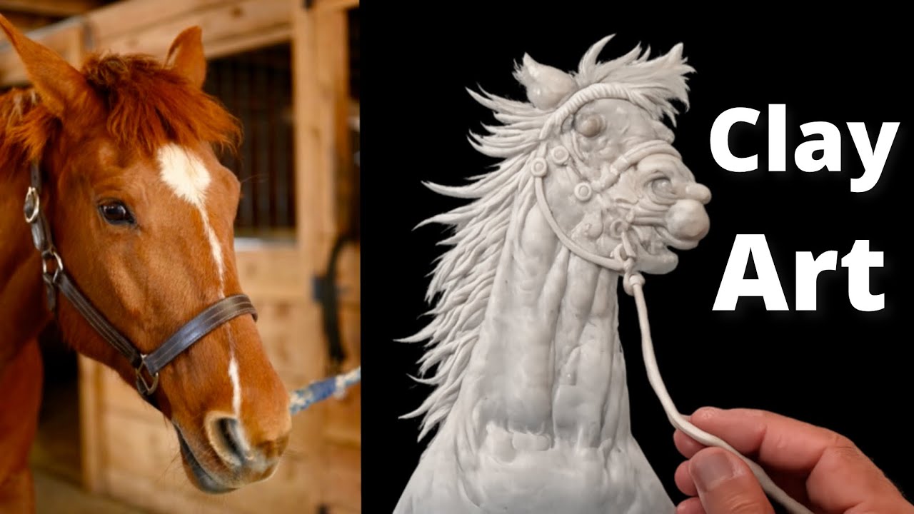 🐴 3D Horse Clay Art on Canvas + Realistic Horse Clips