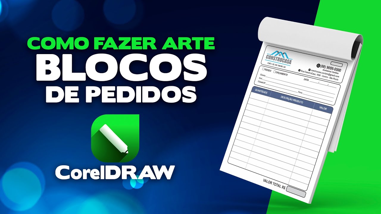 Como fazer ARTE DE BLOCO DE PEDIDOS no CorelDraw passo a passo