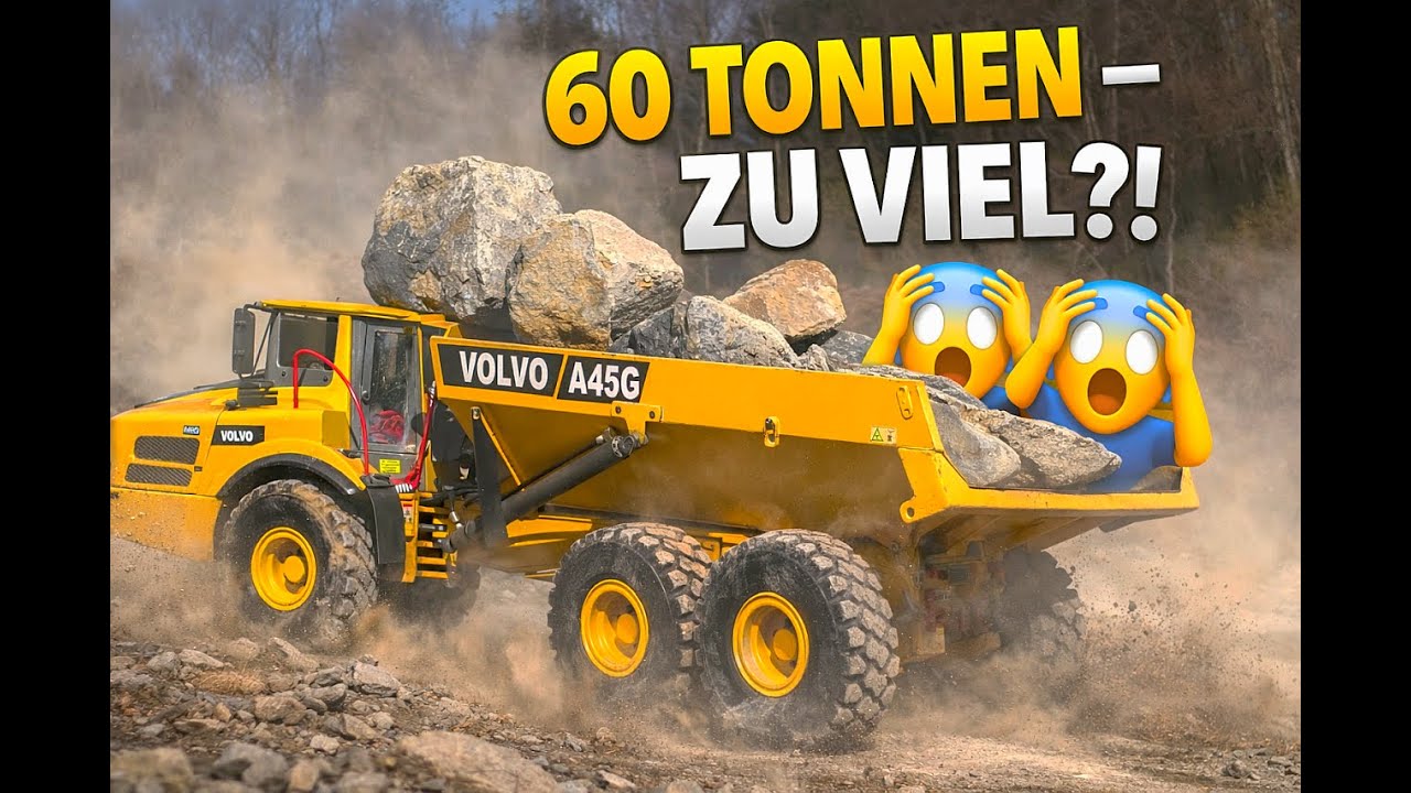 60 Tons of Granite in the Volvo A45G ! Overloaded in Extreme Terrain