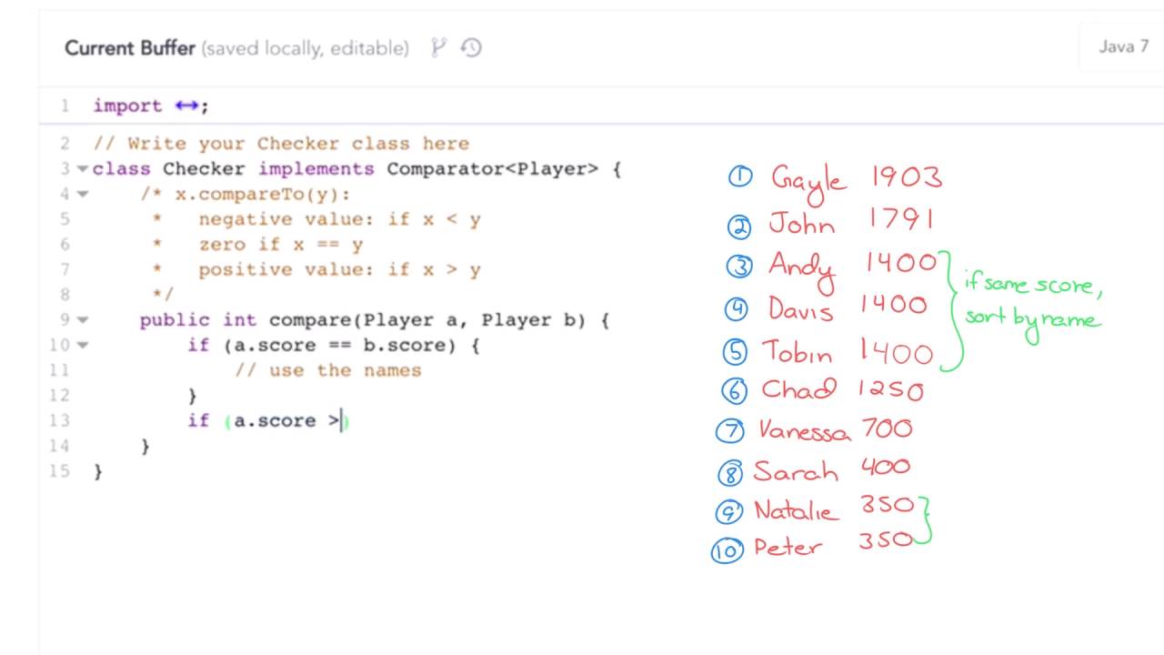 Algorithms: Sort An Array with Comparator
