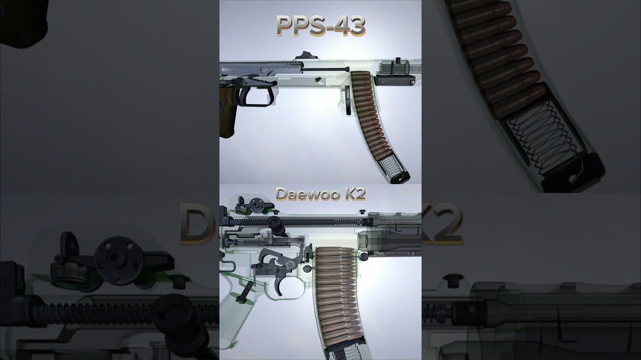 Daewoo K2 Assault Rifle PPS-43 Submachine Gun #mechanic #engineering #military