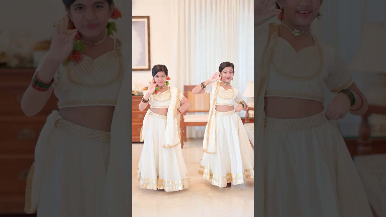 Onam Mood Kids Dance | Twin Sisters | 2025 Onam Dance Reels | Mollywood Dance | Tessa & Anna