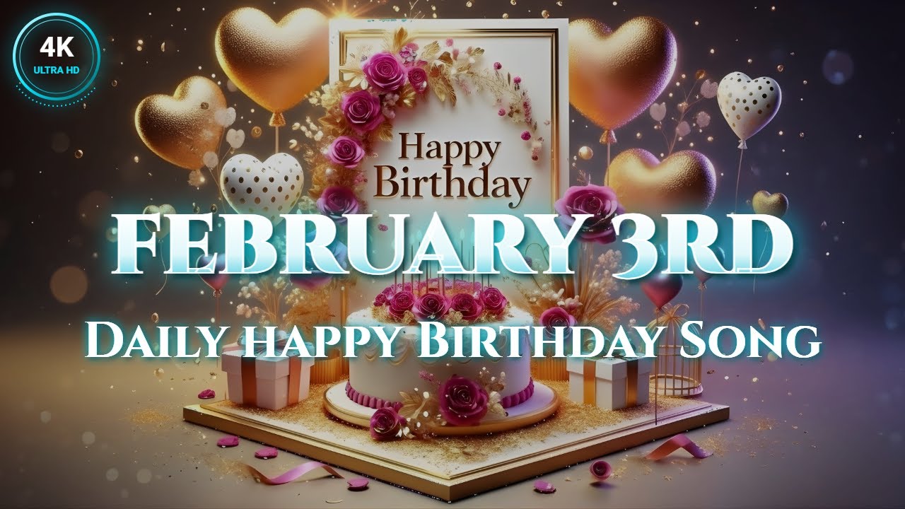 Happy Birthday February 3rd! 🌟 (Happy Hip-hop Rap) 4K
