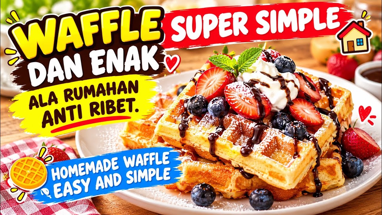 WAFFLE SUPER SIMPLE DAN ENAK ALA RUMAHAN ANTI RIBET. HOMEMADE WAFFLE EASY AND SIMPLE
