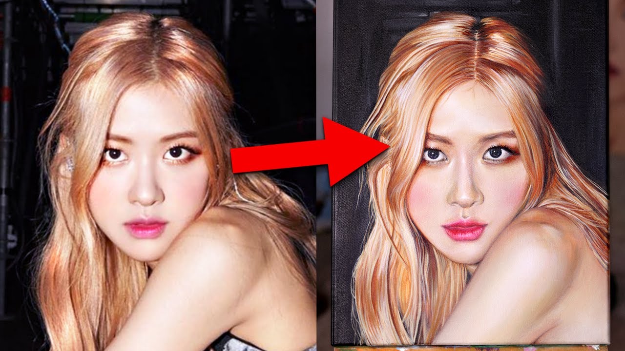 I painted Rosé from Blackpink!!