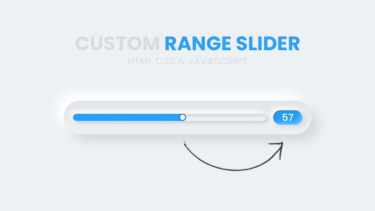 CSS Neumorphism Custom Range Slider using Html CSS & Javascript