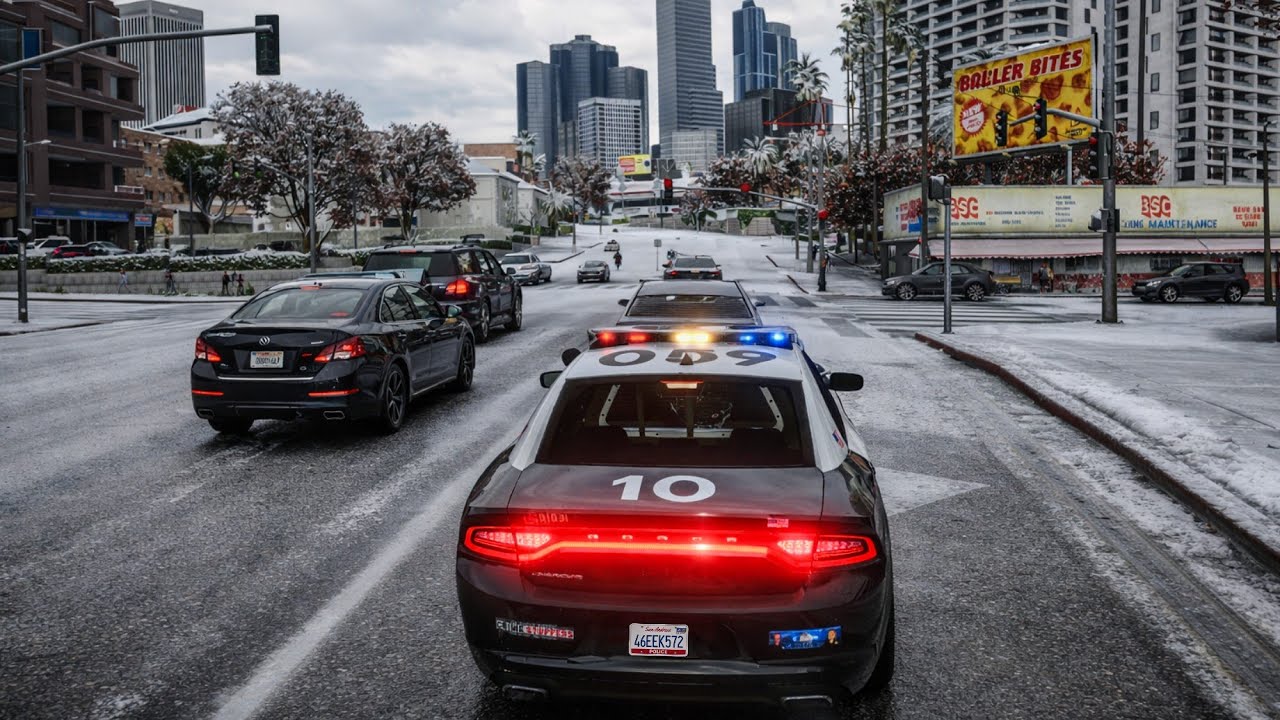 GTA 5 LSPDFR Winter Police Patrol | Realistic Cop Roleplay - Next-Gen Graphics 4K