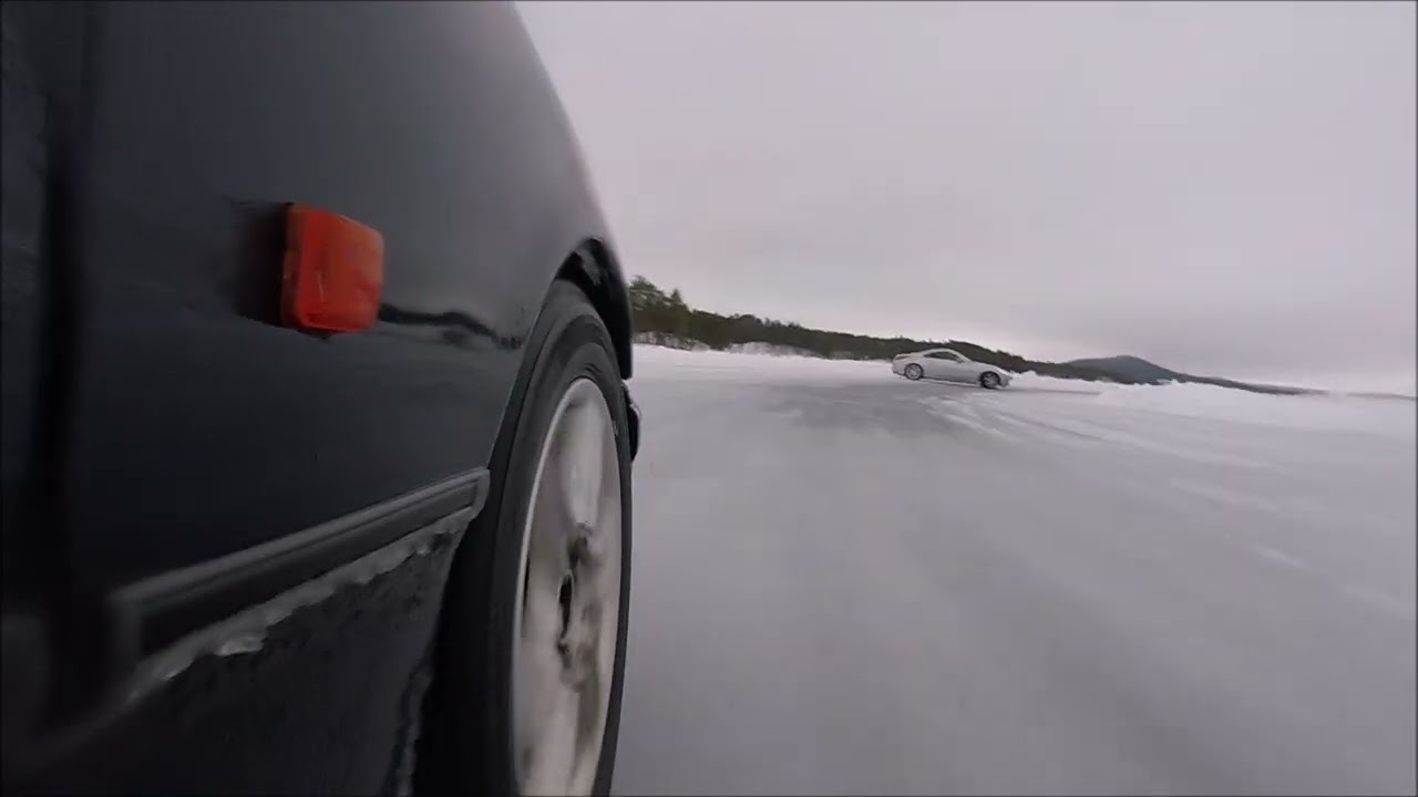Ford Sierra XR4x4 at Ice Drift Sweden 2025, inner track clockwise, wheel camera