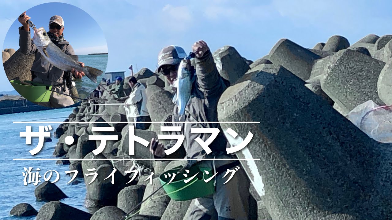 河口のテトラ帯をシンキングラインで探ってみた。　フライフィッシング