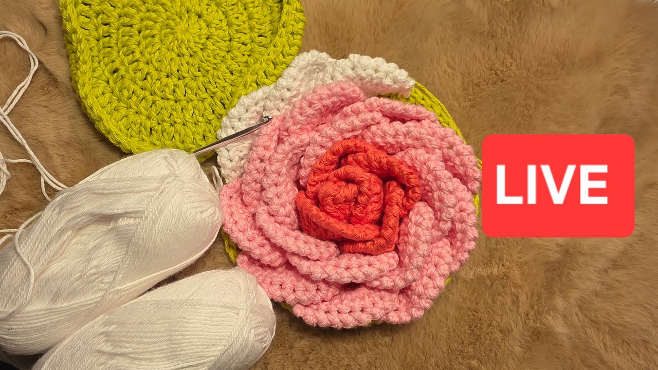Crochet Rose Hand bag Live