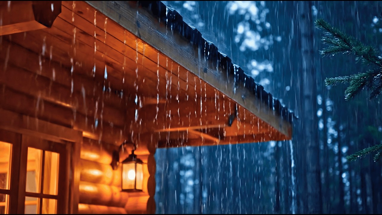 Heavy Rain Sounds for Sleeping on a Cozy Home Roof | Deep Sleep, Anxiety Relief, Calm Mind All Night