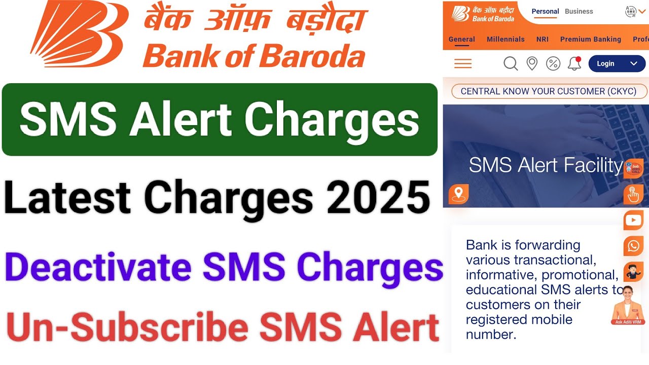 Bank of baroda sms alert charges | Bank of baroda account charges | Bank of baroda hidden charges