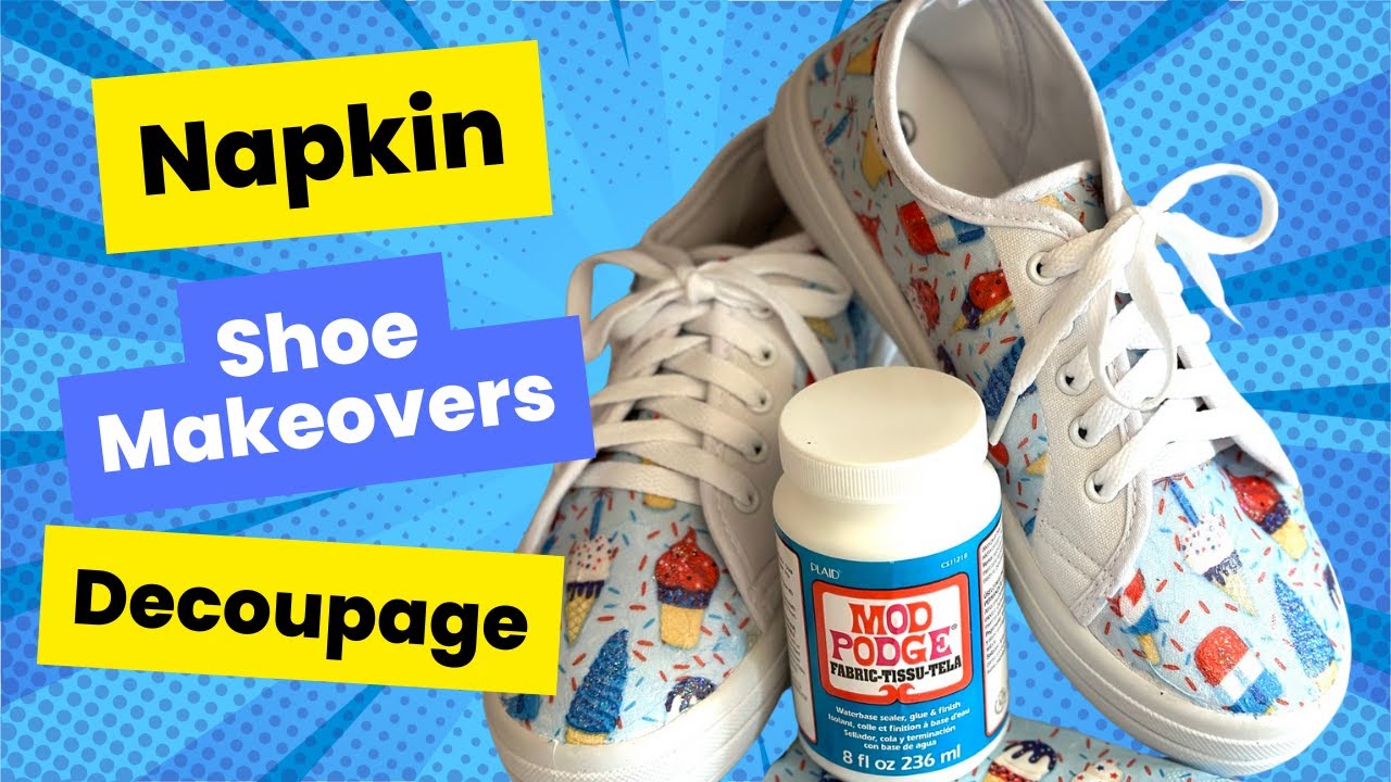 How to Apply Napkin Decoupage to Shoes with Mod Podge
