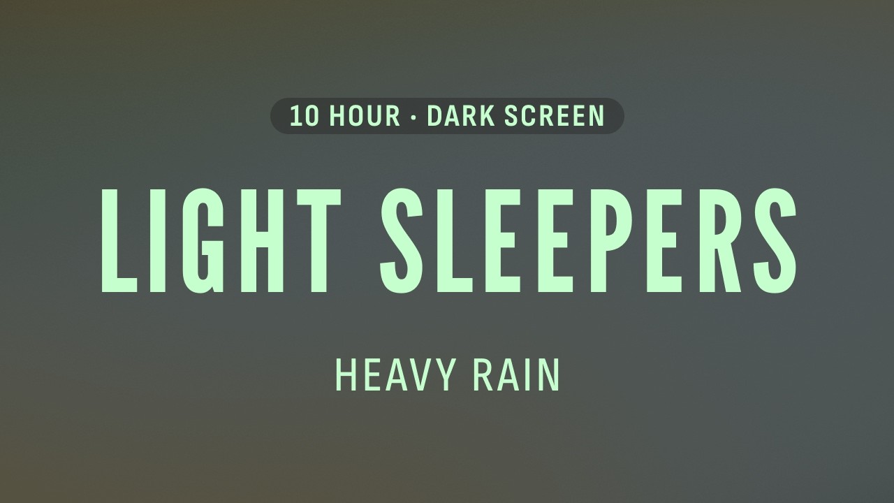 Heavy Rain Noise for Light Sleepers | Block Noise | Dark Screen | 10 Hours