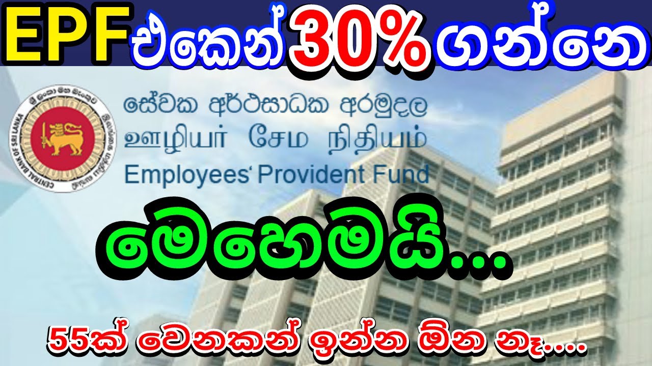 This is How You can Withdraw 30% Of Your EPF at Any Time EPF 30% ලබා ගන්නේ මෙහෙමයි
