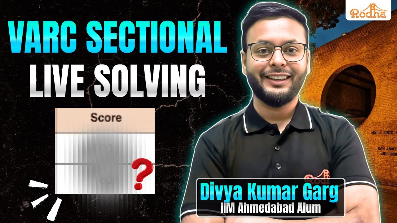 VARC Live Sectional Solving and Strategy by 99.93%iler I Divya Kumar Garg