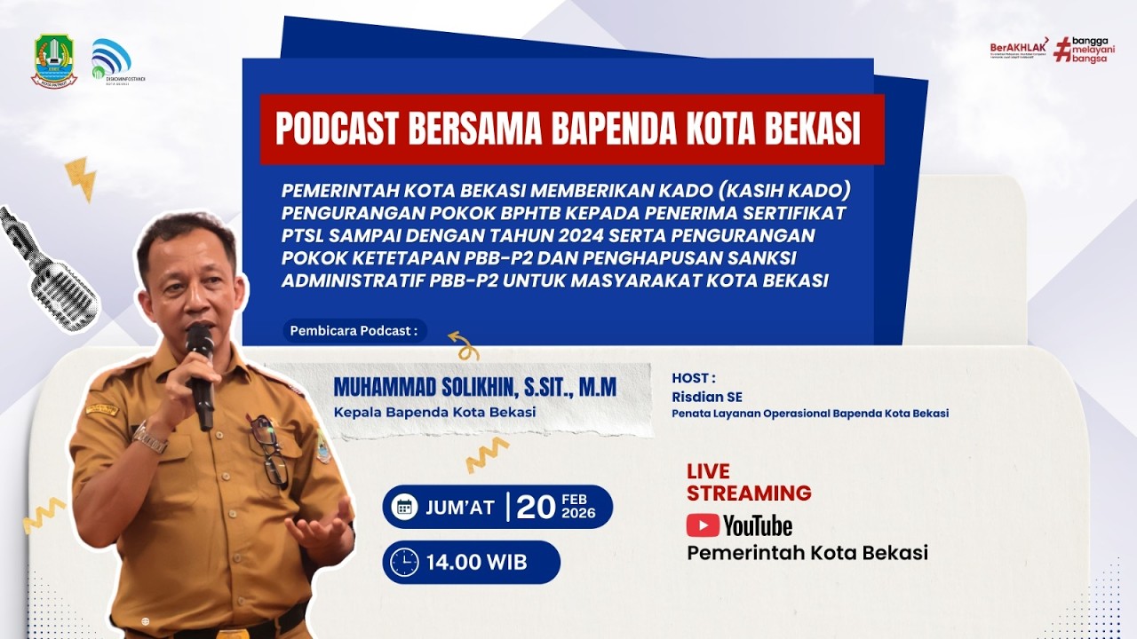 LIVE : Pemerintah Kota Bekasi memberikan Kado (Kasih Diskon) PBB P-2,  Pengurangan Pokok BPHTB