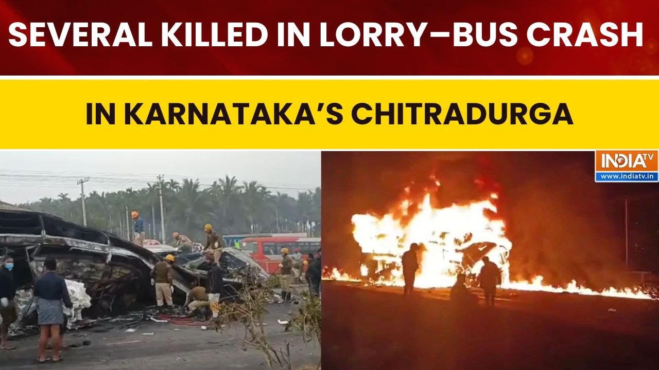 Karnataka Tragedy: Multiple Killed in Fatal Lorry-Bus Collision in Chitradurga