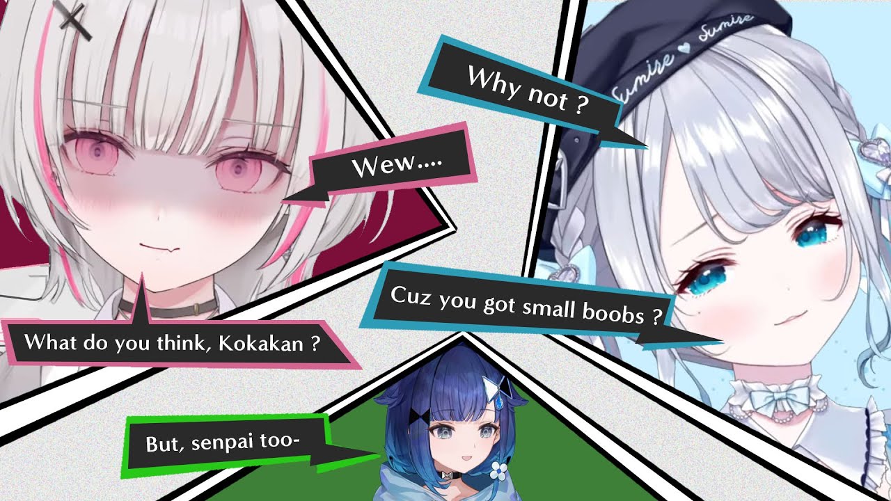 Sumire taking a jab at Asumi's boobs.