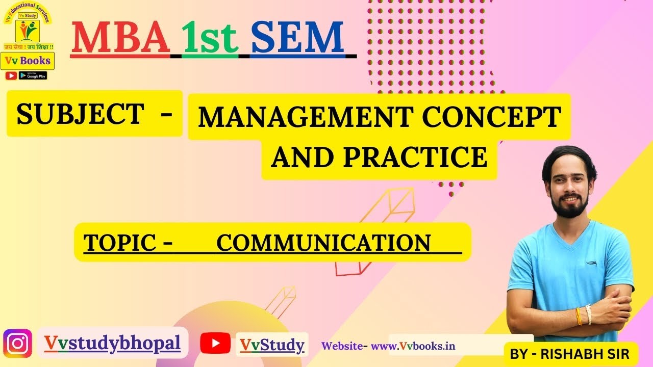 MBA 1st SEM SUBJECT NAME- MANAGEMENT CONCEPTS & PRACTICE TOPIC -  COMMUNICATION