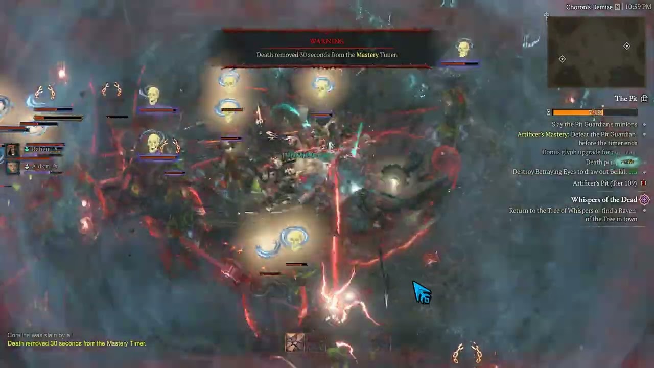 Diablo 4 S11 Necromancer Shadow Mage (No Mendeln) Pit 109 in 13:50, One Death, Blood Bishop boss