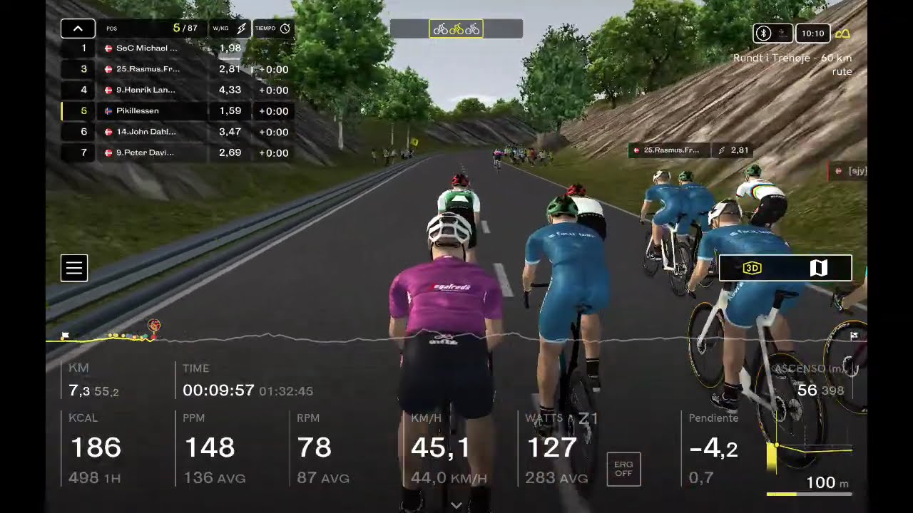 Bkoolligaen - Rundt i Treh&oslash;je - 60 km rute Bkool