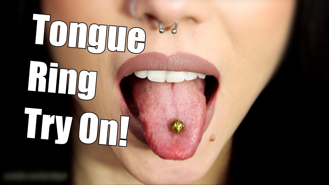 Trying on ALL of my Tongue Rings!