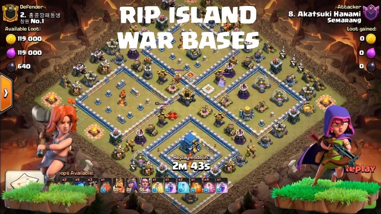 TH12 TH11 War Attack Strategy 2019 | Kill Island War Bases | RIP Island War Bases