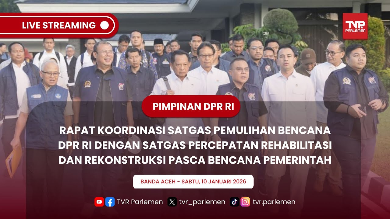 PIMPINAN DPR RI - RAPAT KOORDINASI SATGAS PEMULIHAN BENCANA DPR RI DENGAN PEMERINTAH