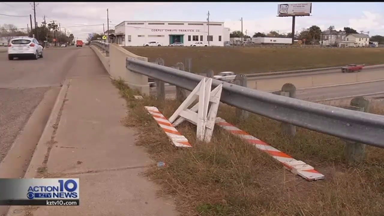 City setting out traffic barricades in preparation for winter weather conditions