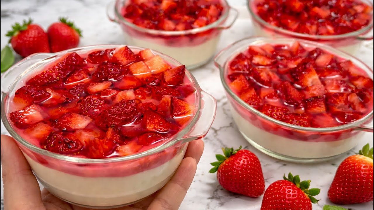 ألذ وأسهل تحلية للسحور في 10 دقائق 🌙 🍓 #تحلية_للسحور 