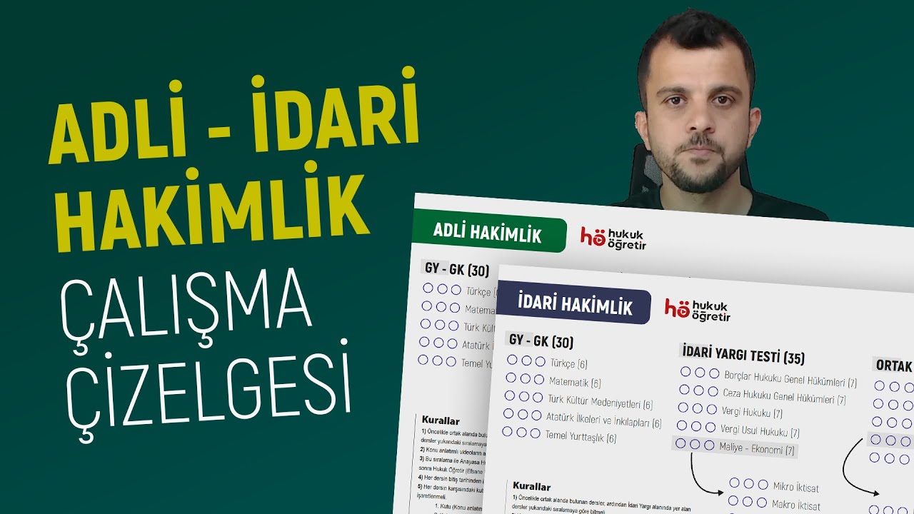 Adli - İdari Hakimlik - Ders Çalışma Programı - Sınav Şartları - Hedef Takvimi - Murat AKSEL