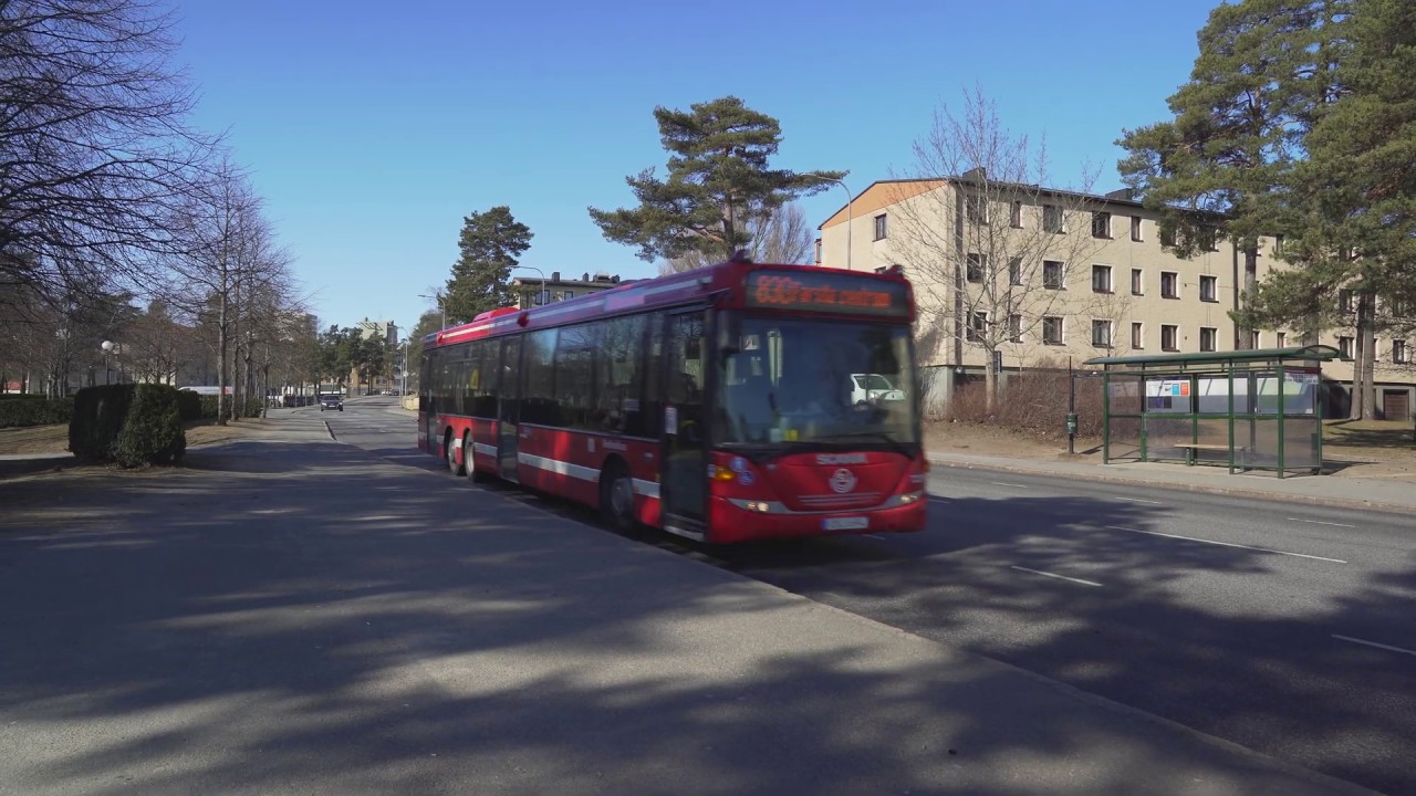 Sweden, Stockholm, bus 830 ride from SÖDERBYMALMSSKOLAN to HANDENS NÄRSJUKHUS