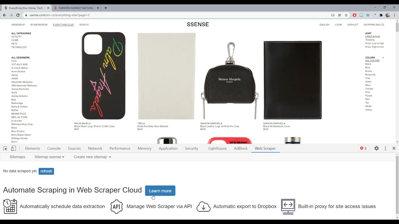 Web Scraping with Web Scraper
