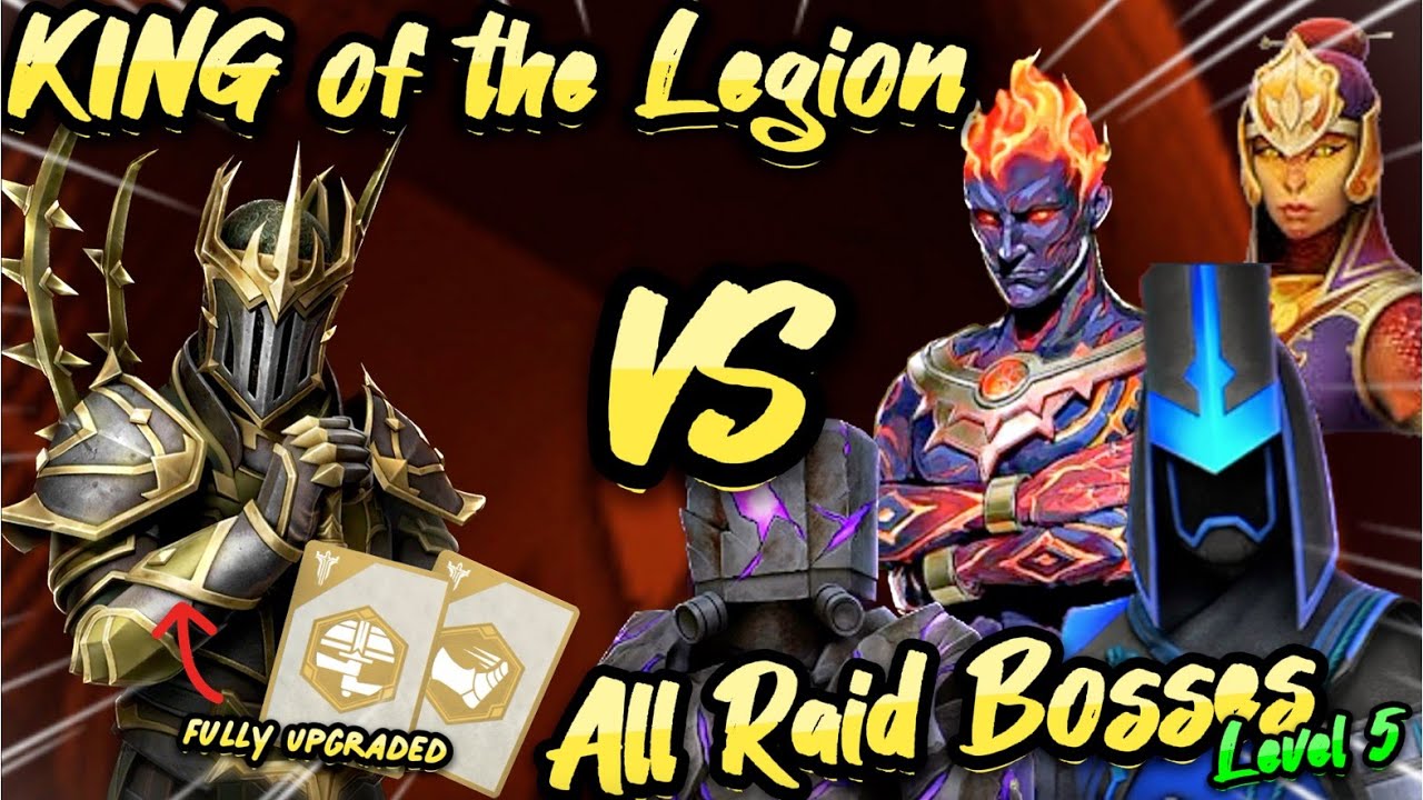 The King of the Legion Part 5: “Fully UPGRADED KOTL vs All Raid Bosses, Level 5” in Shadow Fight 3.