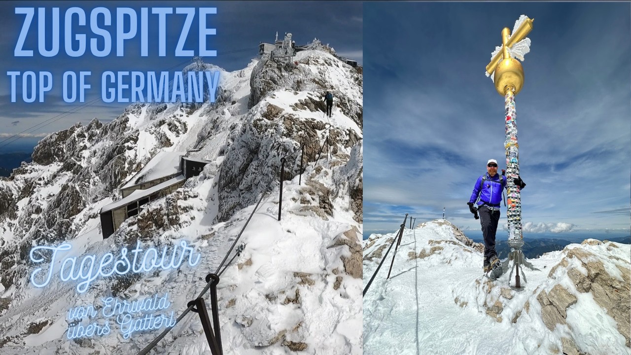 Zugspitze Top of Germany Tagestour von Ehrwald übers Gatterl 2000 hm Schnee & Eis im August