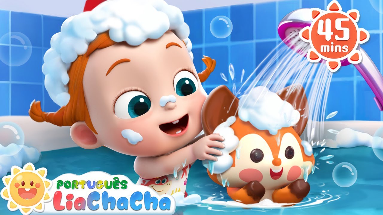 Bebê Lia Toma Banho com Brinquedos de Banho 🧸🛁| Compilação | LiaChaCha Português  - Músicas Infantis