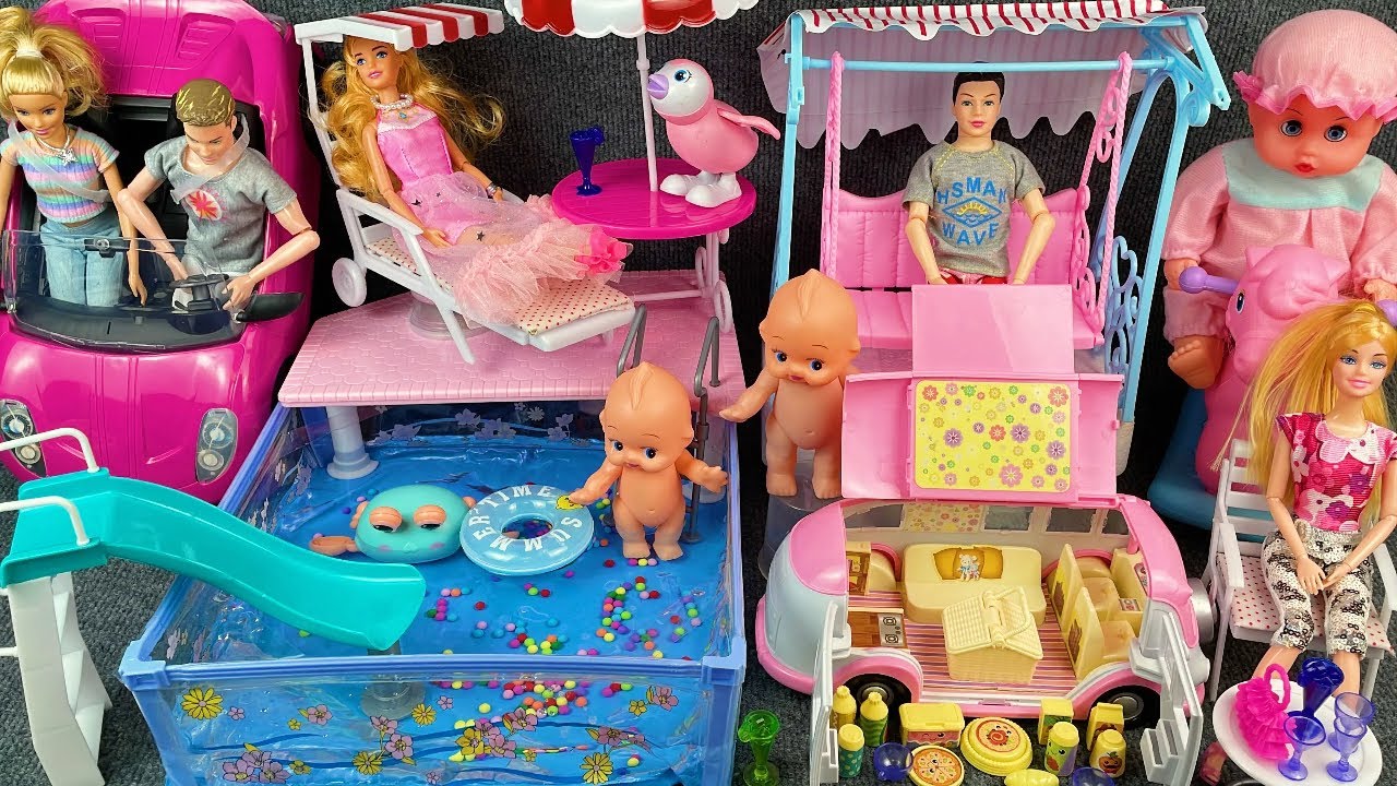 10 Minutes Satisfying with Unboxing Fancy Swimming Pool Play Set Review Toys | ASMR