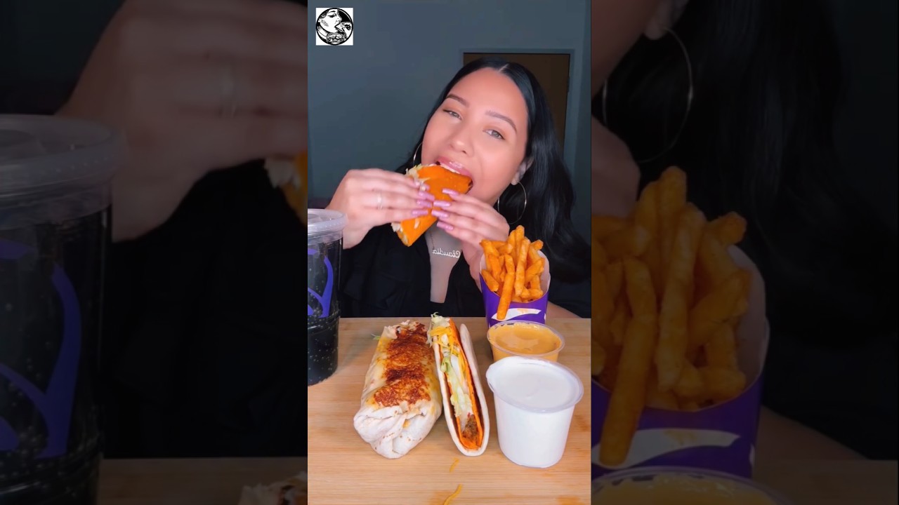 Claudia&rsquo;s Taco Bell Frenzy: Double Decker Fries grill chesse burrito Attack#shorts#mukbang#trending
