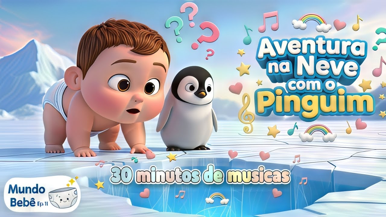 🎶 Aventura na Neve com o Pinguim + Especial 30 Minutos de Música ✨ Ep. 1-11 [Mundo Bebê] 🐧❄️