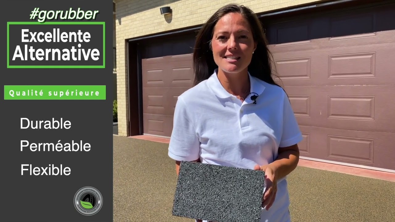 Revêtement de caoutchouc coulé pour allée de stationnement - Caoutchouc recyclé écopavage - GoRubber
