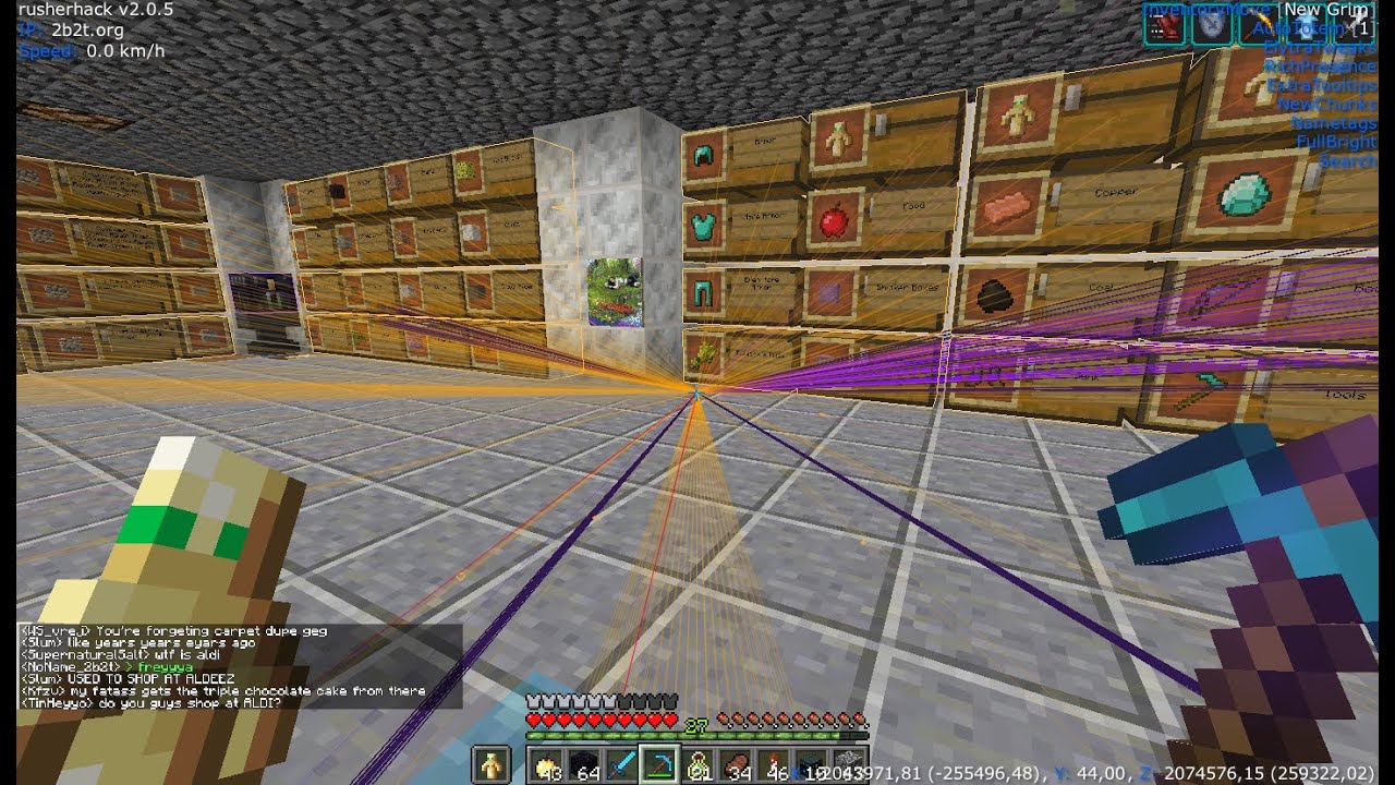(2b2t) Base/Stash Highlights hunting #1